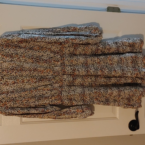 Liberty Love 1 X Speckled Print Mini Dress Long Sleeves Soft Boho-Chic - Picture 5 of 6